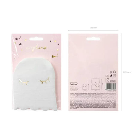Servietten Gespenst 11cm x 14cm Pastell weiss (20 Stk.)