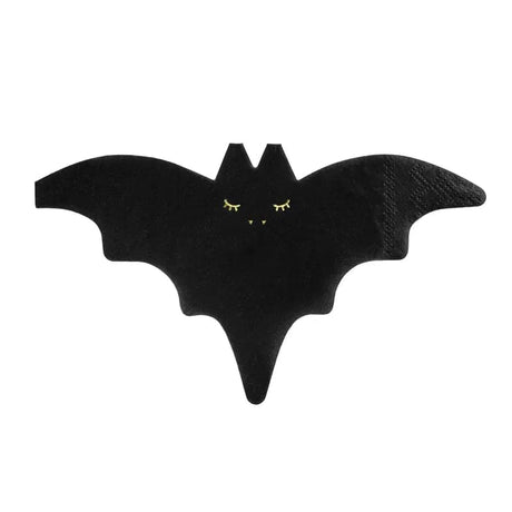 Servietten Halloween Fledermaus 16cm x 9cm Metallic schwarz