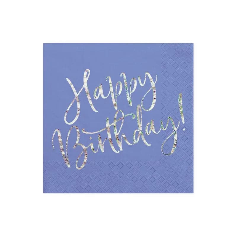 Servietten Happy Birthday marineblau 33x33cm
