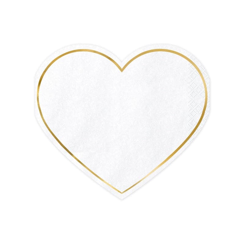 Servietten Herz 14,5cm x 12,5cm Pastell Mix (20 Stk.)