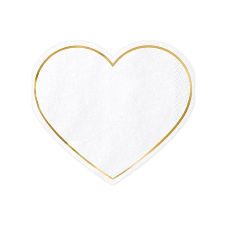 Servietten Herz 14,5cm x 12,5cm Pastell Mix (20 Stk.)