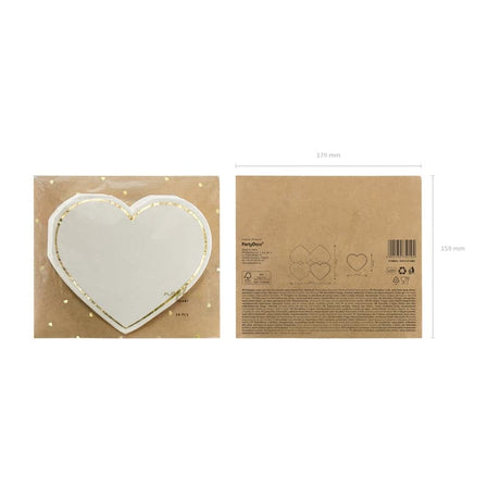Servietten Herz 14,5cm x 12,5cm Pastell Mix (20 Stk.)