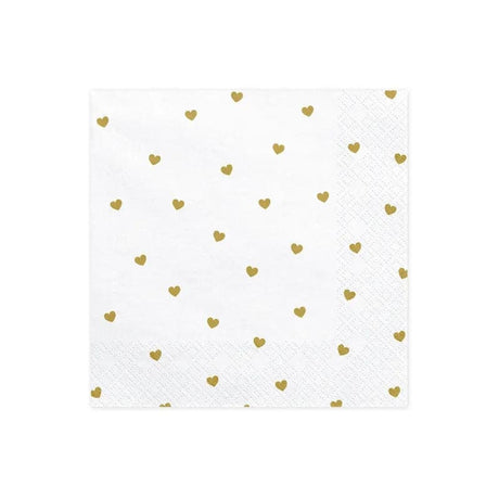 Servietten Herzen 33cm x 33cm Pastell Mix (20 Stk.)