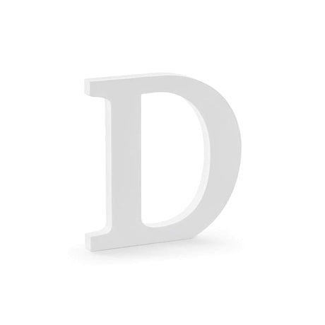 Holzbuchstabe ’’D’’ 21.5cm x 20cm Pastell weiß (1 Stk.)