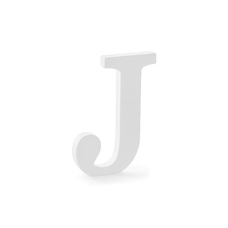 Holzbuchstabe ’’J’’ 21.5cm x 20cm Pastell weiß (1 Stk.)