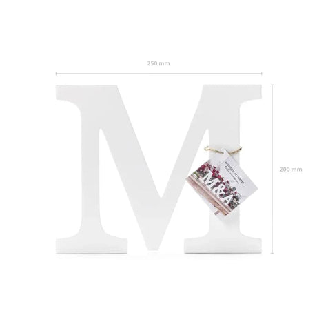Holzbuchstabe ’’M’’ 21.5cm x 20cm Pastell weiß (1 Stk.)