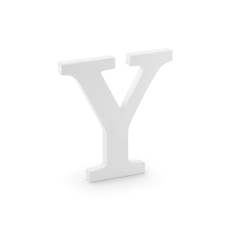 Holzbuchstabe ’’Y’’ 21.5cm x 20cm Pastell weiß (1 Stk.)