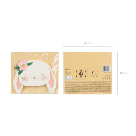 Servietten Kaninchen 14,5cm x 12cm Pastell Mix (20 Stk.)