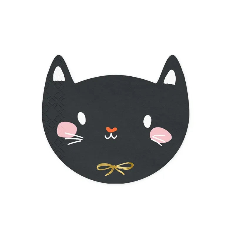 Servietten Katze 15cm x 13cm Pastell Mix (20 Stk.)