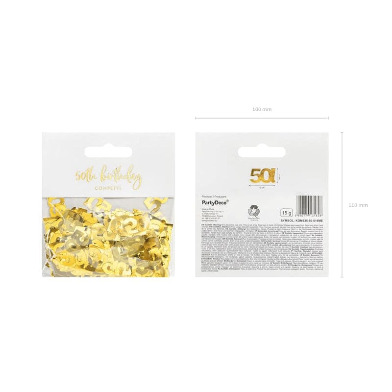 Konfetti ’’50!’’ 3cm Metallic gold (15g)