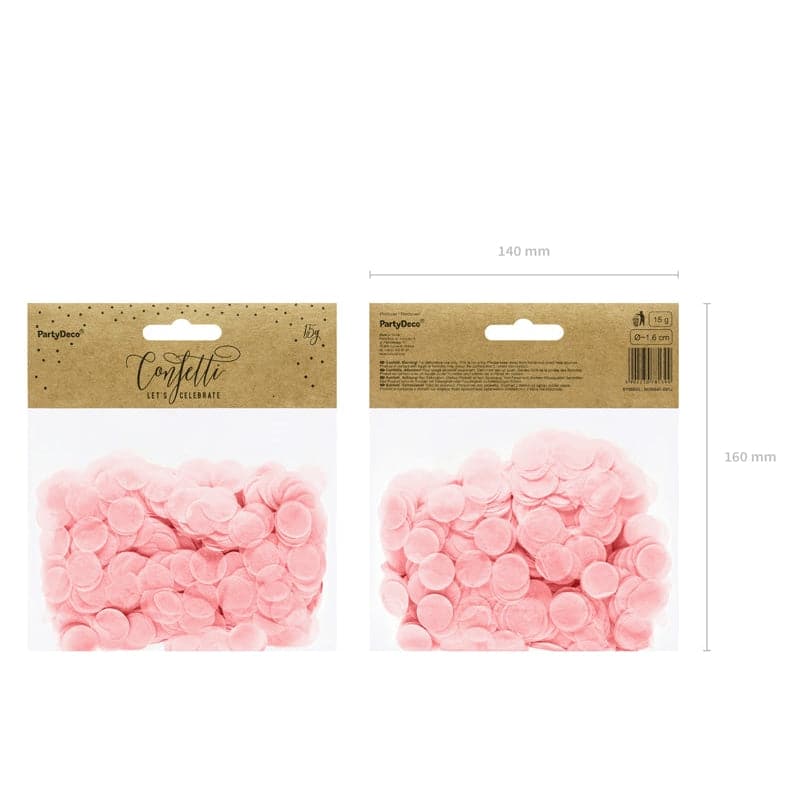 Konfetti Kreise 1.6cm Pastell rosa (15g)