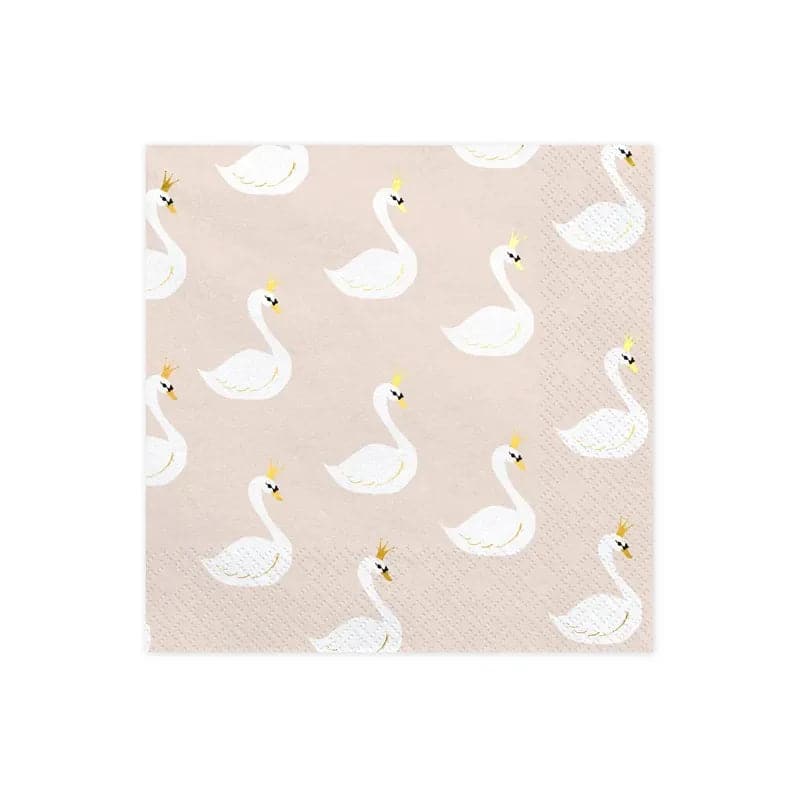 Servietten Lovely Swan 33cm x 33cm Pastell Mix (20 Stk.)