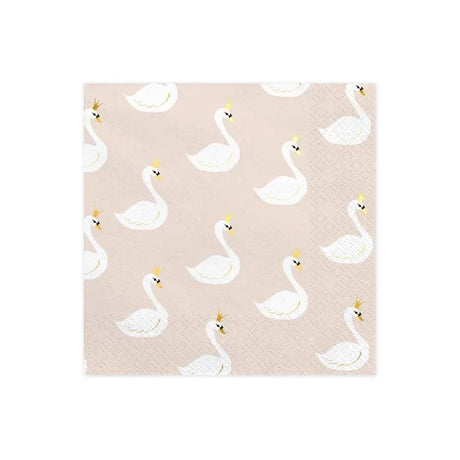 Servietten Lovely Swan 33cm x 33cm Pastell Mix (20 Stk.)
