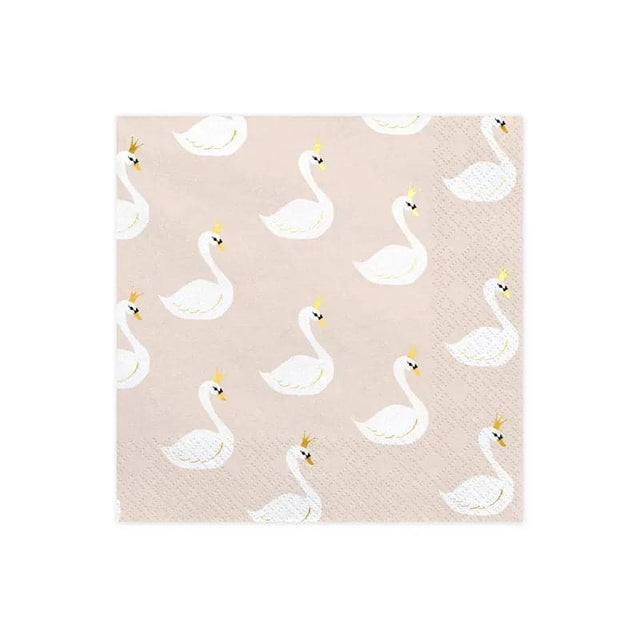 Servietten Lovely Swan 33cm x 33cm Pastell Mix (20 Stk.)