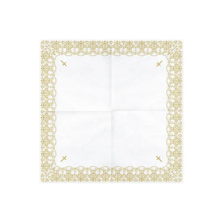 Servietten Ornament 33cm x weiss & gold (20 Stk.)