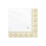 Servietten Ornament 33cm x weiss & gold (20 Stk.)
