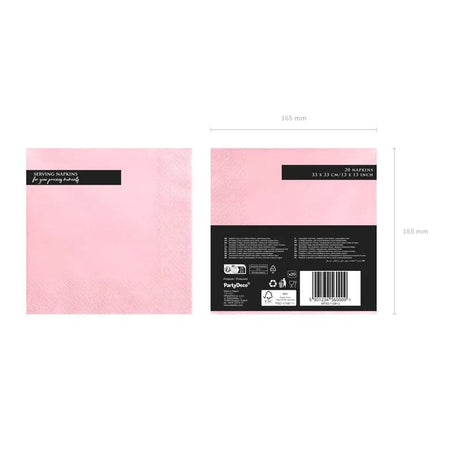 Servietten Prinzessin 33cm x 33cm Pastell rosa (20 Stk.)