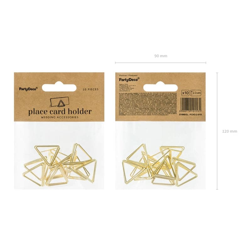 Tischkartenhalter Dreiecke 2.3cm Metallic gold (10 Stk.)