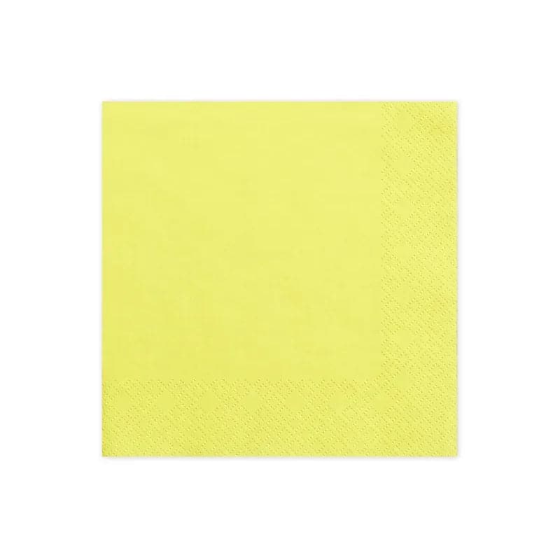 Servietten Uni 33cm x 33cm Blassgelb (20 Stk.)