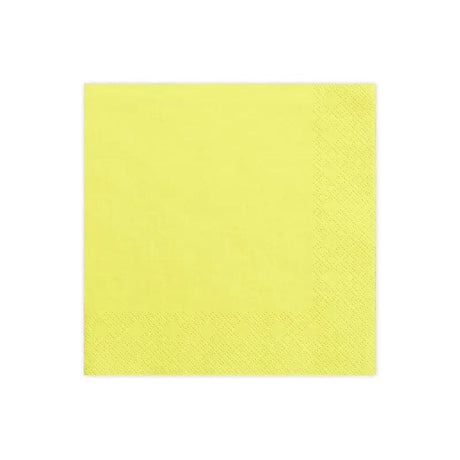 Servietten Uni 33cm x 33cm Blassgelb (20 Stk.)