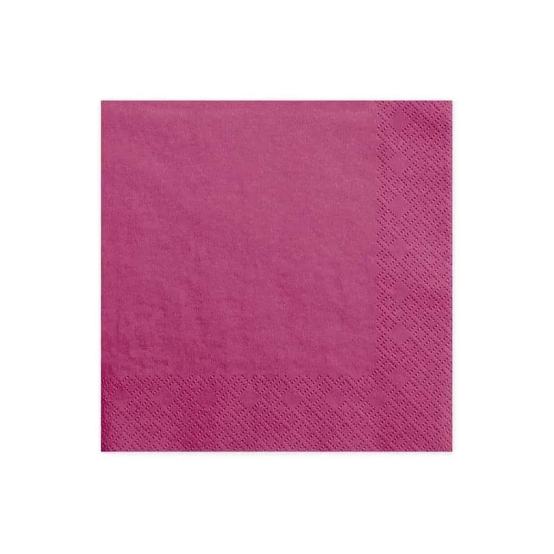 Servietten Uni 33cm x 33cm Dunkelrosa (20 Stk.)