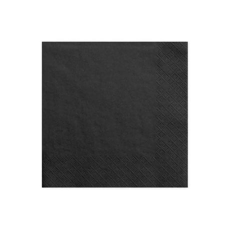 Servietten Uni 33cm x 33cm Pastell schwarz (20 Stk.)