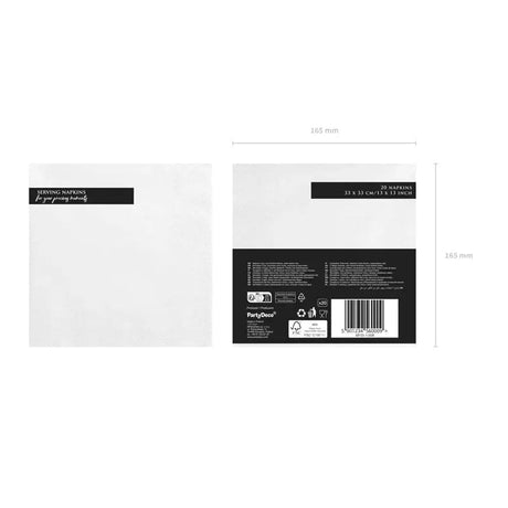 Servietten Uni 33cm x 33cm Pastell weiss (20 Stk.)