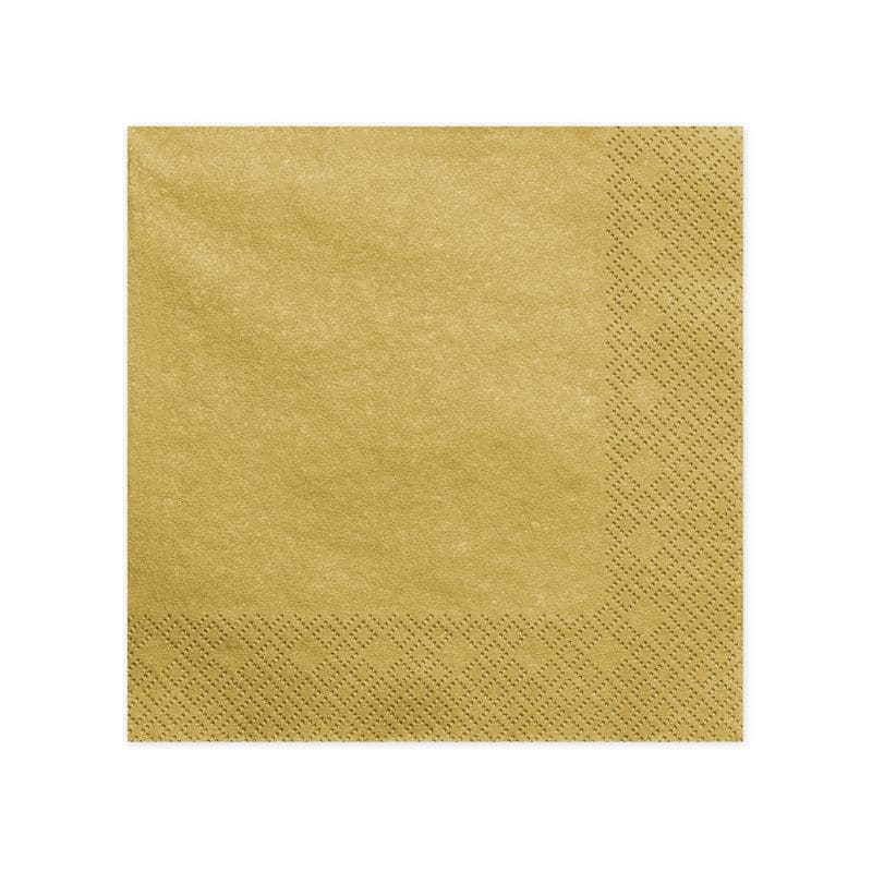 Servietten Uni 40cm x 40cm Metallic gold (20 Stk.)