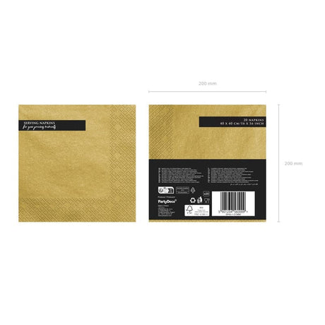 Servietten Uni 40cm x 40cm Metallic gold (20 Stk.)