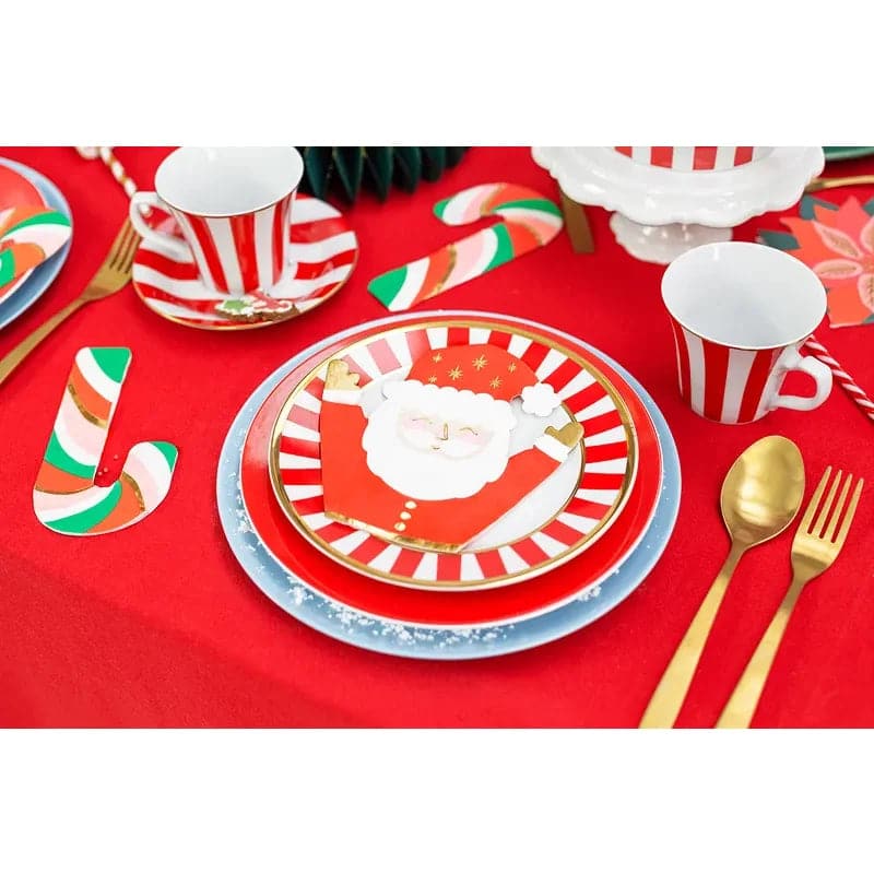 Servietten Weihnachtsmann 16cm x 15cm Metallic Mix (20 Stk.)