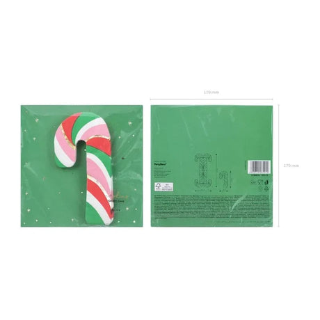 Servietten Zuckerstangen 8cm x 15cm Metallic Mix (20 Stk.)