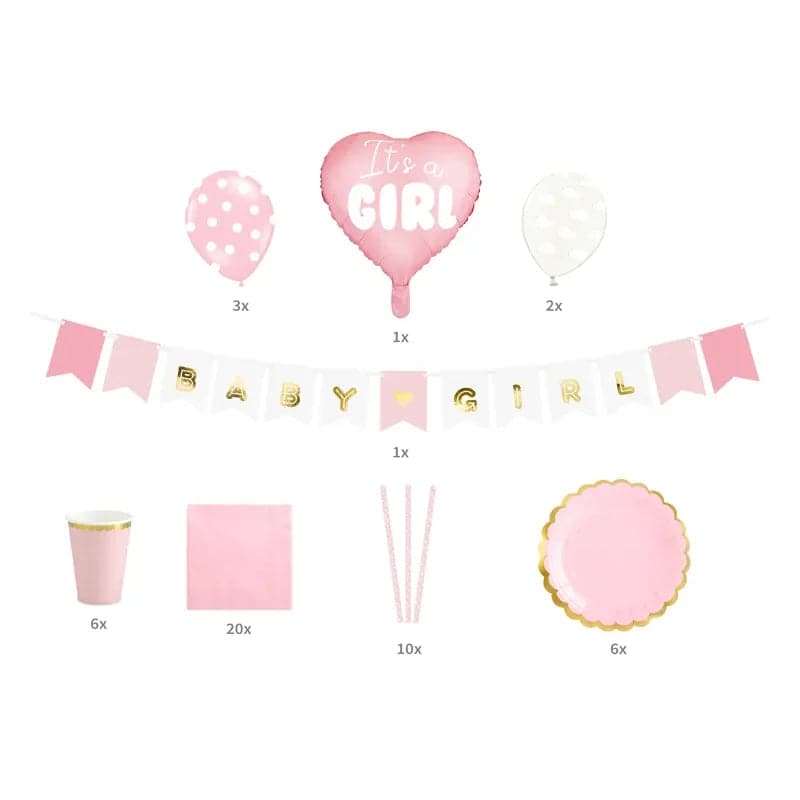 Set mit Partydekorationen - It’s a girl