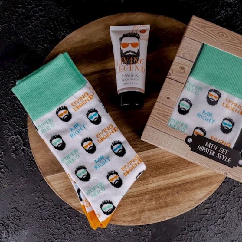 Hair und Body Wash Hipster 60ml Geschenkbox mit Socken