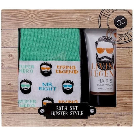 Hair und Body Wash Hipster 60ml Geschenkbox mit Socken