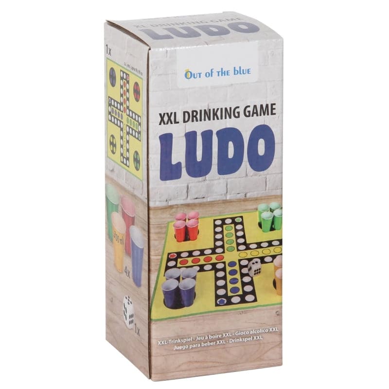 TRINKSPIEL LUDO XXL 90X90CM MIT 16 BECHERN & SCHAUMWÜRFEL