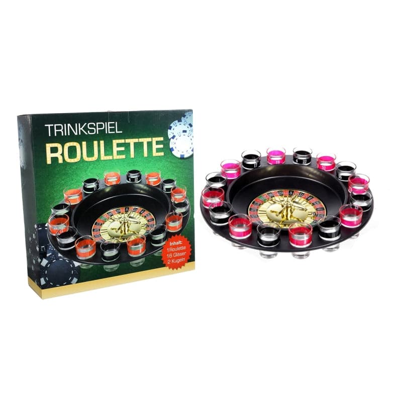TRINKSPIEL ROULETTE MIT 16 GLÄSERN UND 2 KUGELN 30CM
