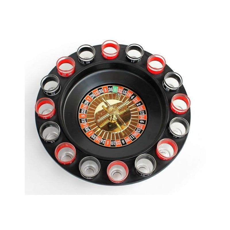 TRINKSPIEL ROULETTE MIT 16 GLÄSERN UND 2 KUGELN 30CM