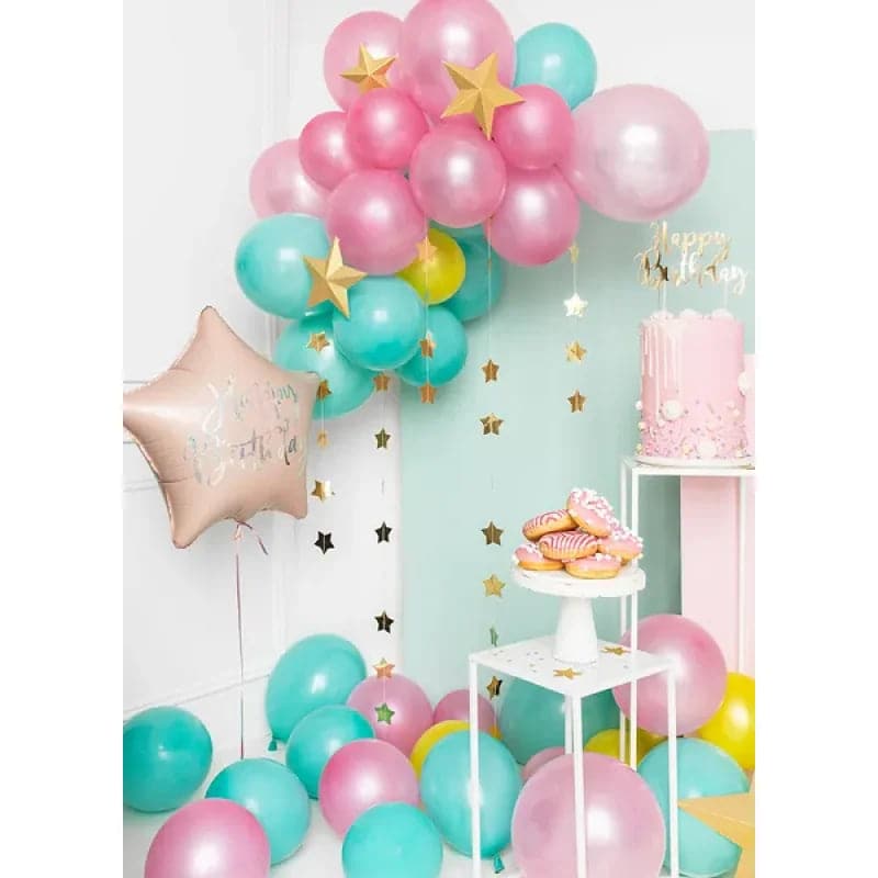 Ballone Happy Birthday Stern 40cm Metallic rosa