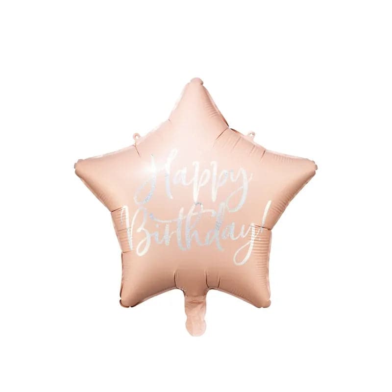 Ballone Happy Birthday Stern 40cm Metallic rosa