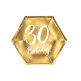 Teller 30th Birthday 20cm Metallic gold (6 Stk.)