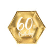 Teller 60th Birthday 20cm Metallic gold (6 Stk.)