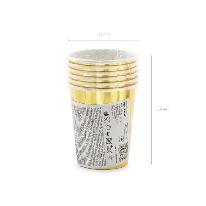 Becher 60th Birthday 220ml Metallic gold (6 Stk.)