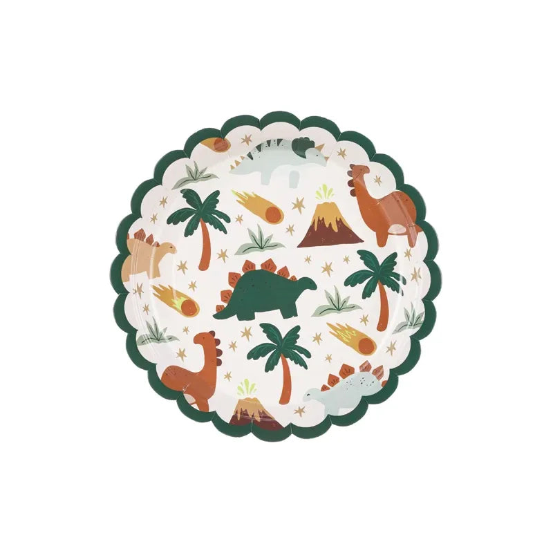 Teller Dinosaurier 18cm Pastell Mix (6 Stk.)