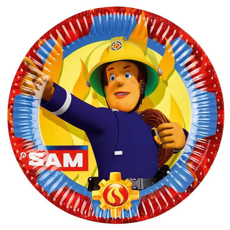 Teller Fireman Sam 23cm Metallic Mix (8 Stücke)