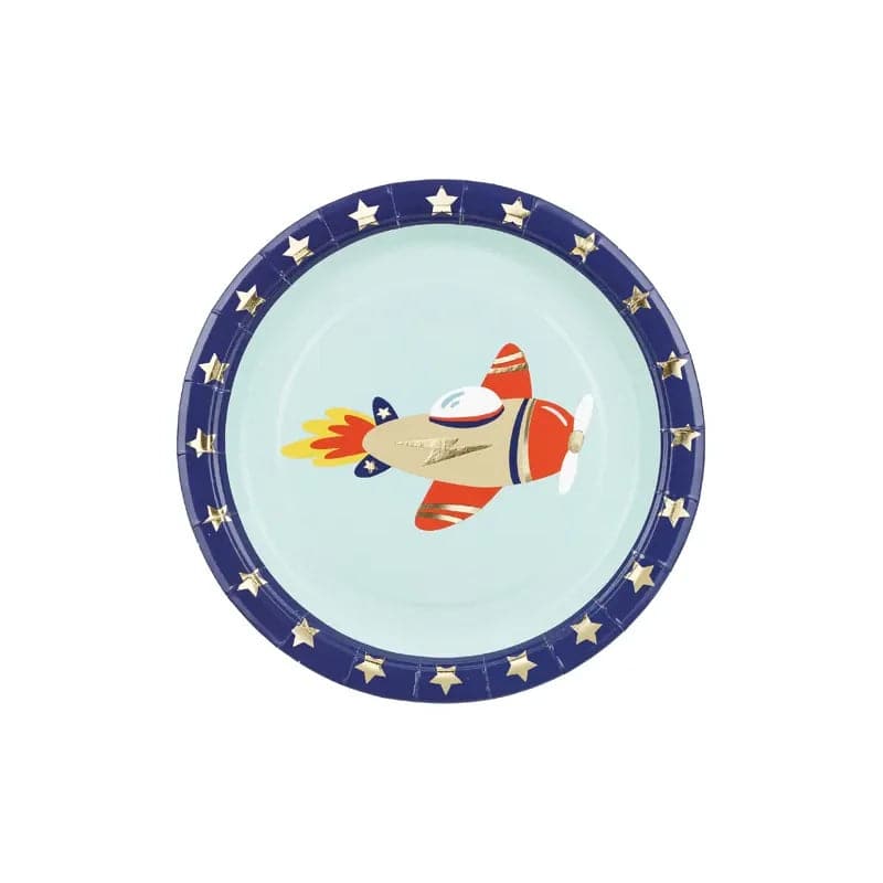 Teller Flugzeuge 18 cm Pastell Mix (6 Stk.)