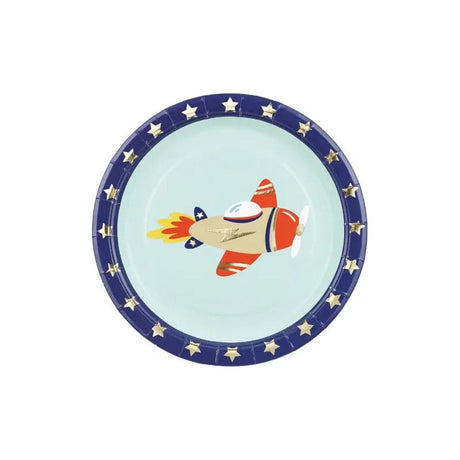 Teller Flugzeuge 18 cm Pastell Mix (6 Stk.)