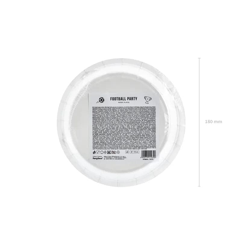 Teller Fussball 18cm Pastell Mix (6 Stk.)
