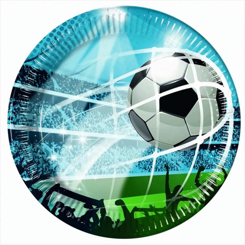 Teller Fussball 19cm Metallic Mix (8 Stk.)