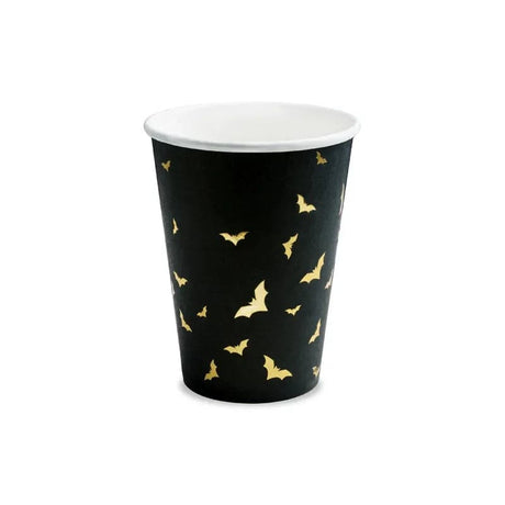 Becher Halloween Fledermaus 220ml Metallic schwarz (6 Stk.)
