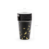 Becher Halloween Fledermaus 220ml Metallic schwarz (6 Stk.)